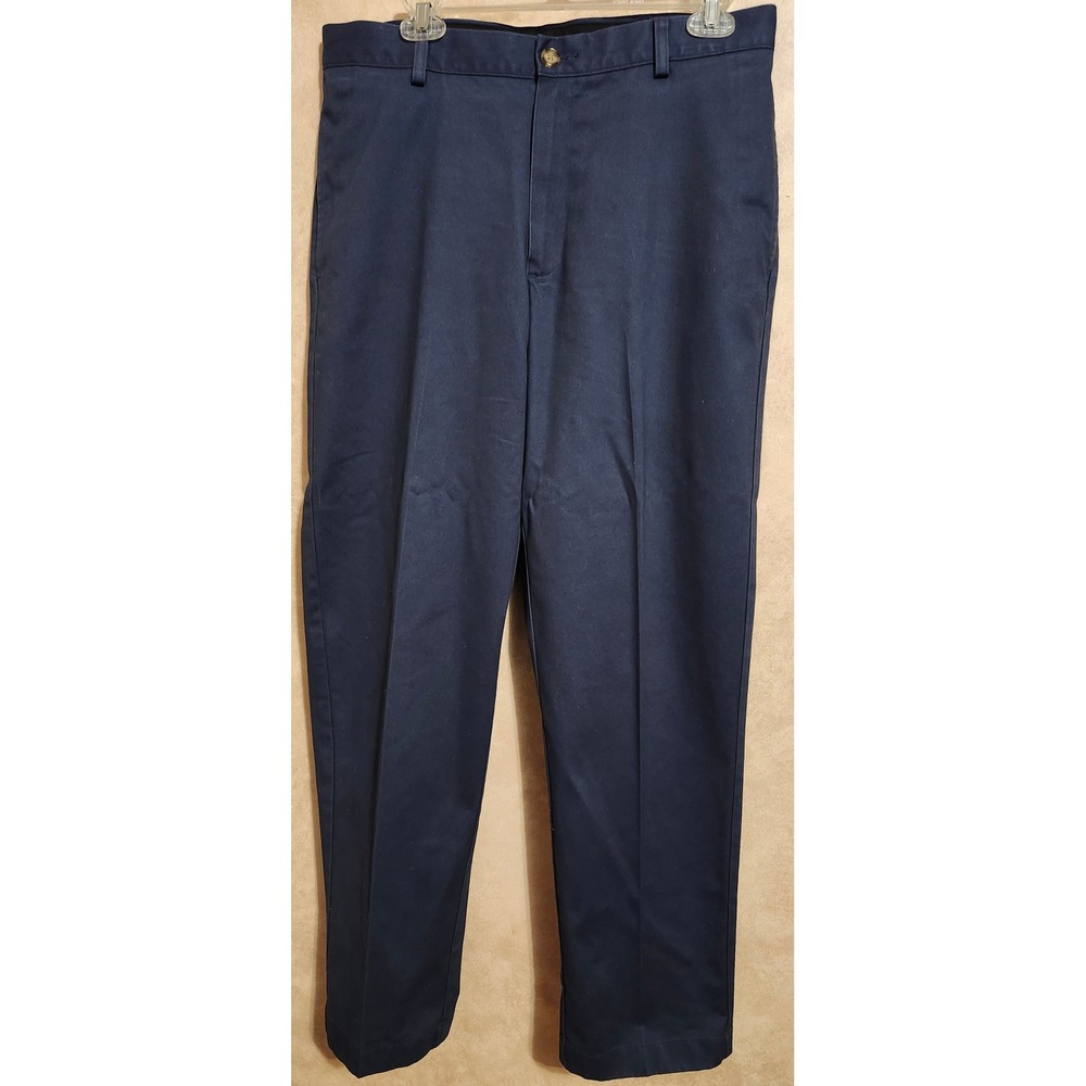 LL Bean Classic Fit Navy Blue Chino Pants Mens 33x30 Cotton Twill Trousers